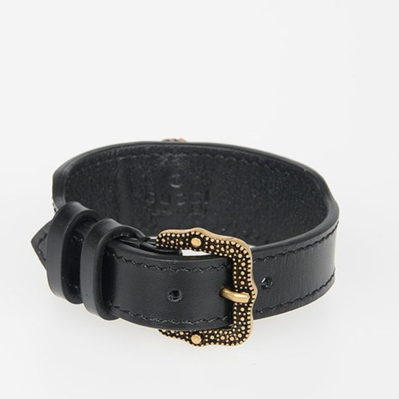 NEW Authentic GUCCI Leather and Crystals LION HEAD Bracelet - Picture 3 of 9